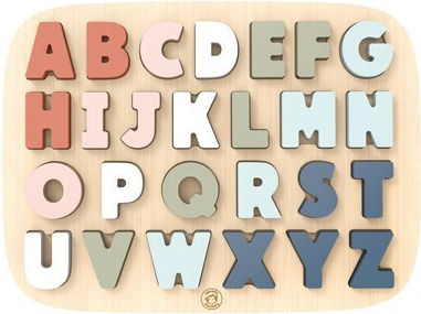 Lemnos Puzzle pentru Copii cu Îmbinări Alphabet 26buc Speedy Monkey