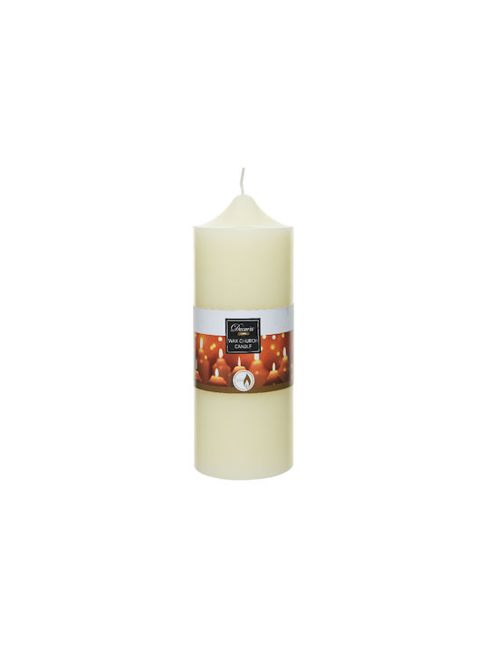 Kaemingk Decorative Candle White 7.5x20cm 1pcs