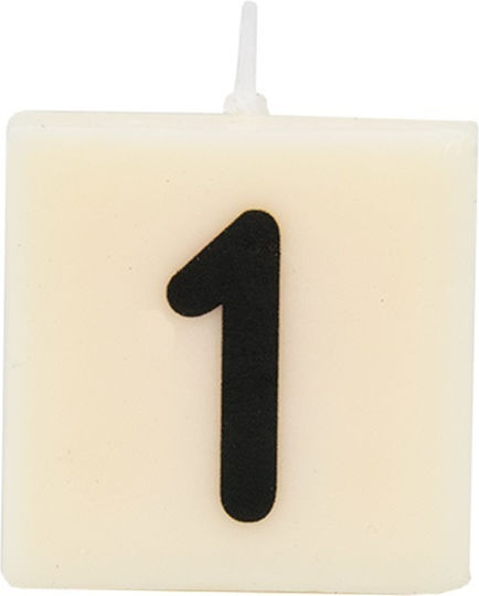 The Gift Label Διακοσμητικό Κερί Εκρού 4x4εκ.