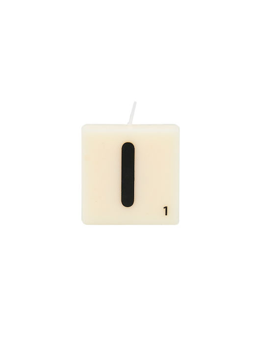 The Gift Label Decorative Candle Ecru 4x4cm 1pcs