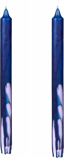 Broste Copenhagen Dekorative Kerze Kegel Blau 29cm 500g 2Stücke