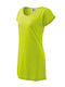 Sommer Mini Sportliches Damenkleid T-Shirt Kurzärmelig Grüne