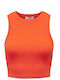 Only Women's Summer Crop Top Cotton Sleeveless Orange