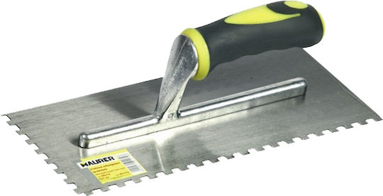 Maurer Tile Spatula Metallic Serrated 280x120mm with Wooden Handle 91171