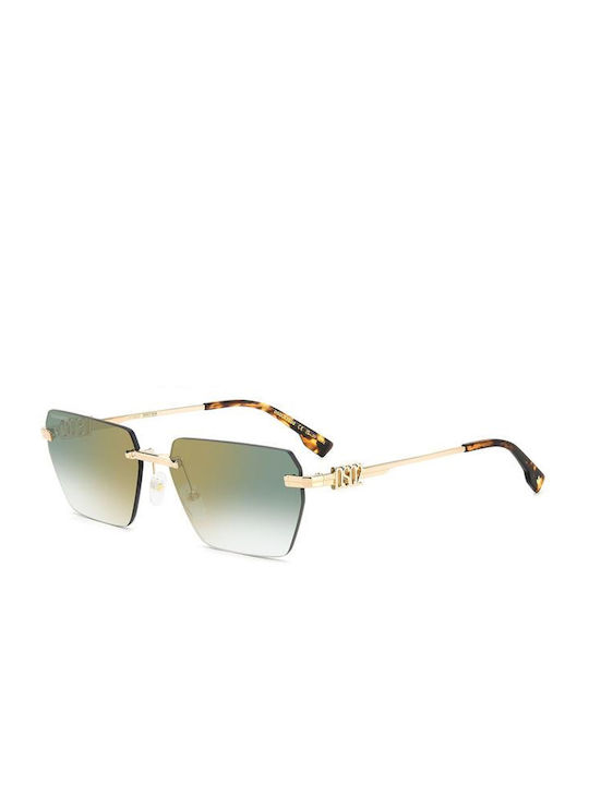 Dsquared2 Sonnenbrillen mit Gold Rahmen und Grü...