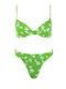 Luigi Underwire Bikini Set Bra & Brazil Bottom with Adjustable Straps Green