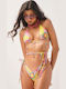 Set Bikini Τριγωνάκι & Brazil Floral Κίτρινο