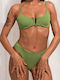 Luigi Underwire Bikini Set Bra & Brazil Bottom with Adjustable Straps Green