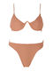 Luigi Bikini-Set Hohe Taille Braun