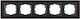 Mono Electric Schalterrahmen 5-fach Horizontale Montage in Schwarz Farbe 500-008540164