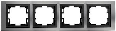 Mono Electric Horizontal Switch Frame 4-Slots Silver 500-004200163