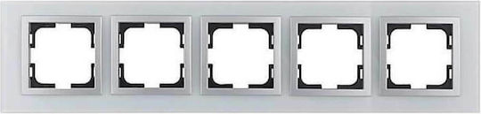 Mono Electric Switch Frame 5 Positions Horizontal Installation in White Color 500-006710164