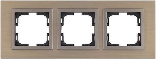 Mono Electric Switch Frame 3 Positions Vertical and Horizontal Installation in Gray Color 500-005810162