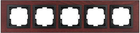Mono Electric Switch Frame 5 Positions Vertical and Horizontal Installation in Brown Color 500-008500164
