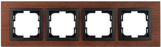 Mono Electric Switch Frame 4 Positions Horizontal Installation in Brown Color 500-008510163