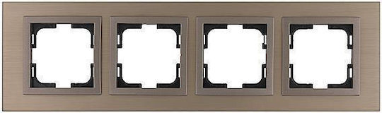 Mono Electric Switch Frame 4 Positions Vertical and Horizontal Installation in Gray Color 500-005810163