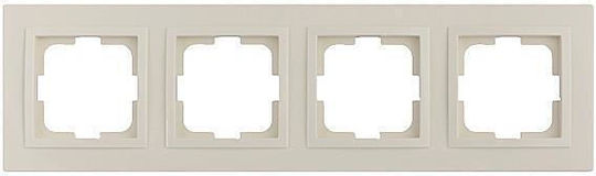 Mono Electric Switch Frame 4 Positions Vertical and Horizontal Installation in Beige Color 500-001736163