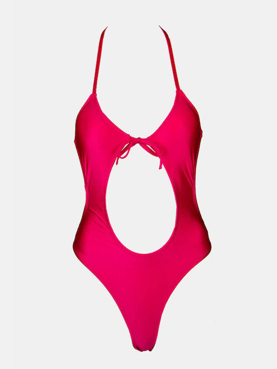 Luigi One-Piece Swimsuit with Padding & Open Back Fuchsia