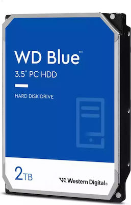 Western Digital Blue CMR 2TB HDD Σκληρός Δίσκος 3.5" SATA III 5400rpm με 64MB Cache για Καταγραφικό