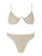 Luigi Underwire Bikini Set Bra & Brazil Bottom with Adjustable Straps Beige