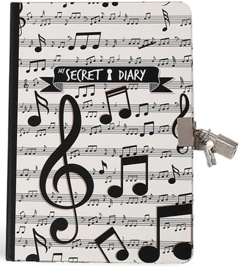 I-Total Gift Notebook 96 Sheets A5 with Dots and Padlock Beige