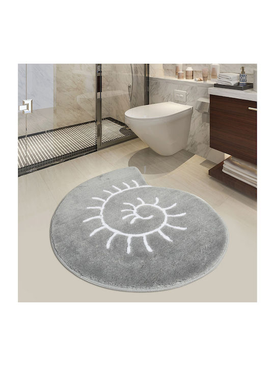 Bath Mat Round Gray Width 90cm