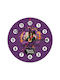 Koupakoupa Wall Clock Wooden Purple Ø19cm