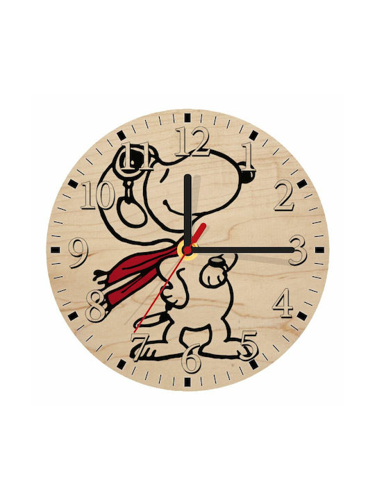 Wall Clock Wooden Beige Ø20cm