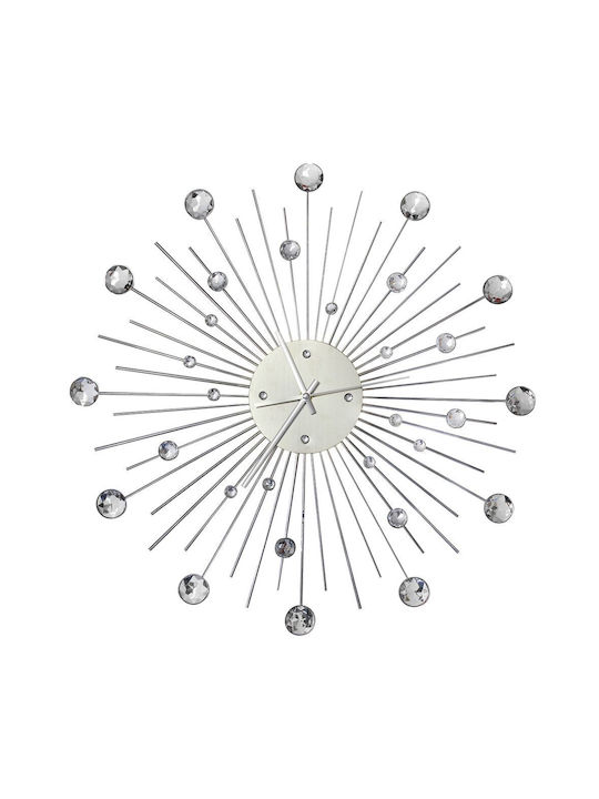 Wall Clock Metallic Silver Ø50cm