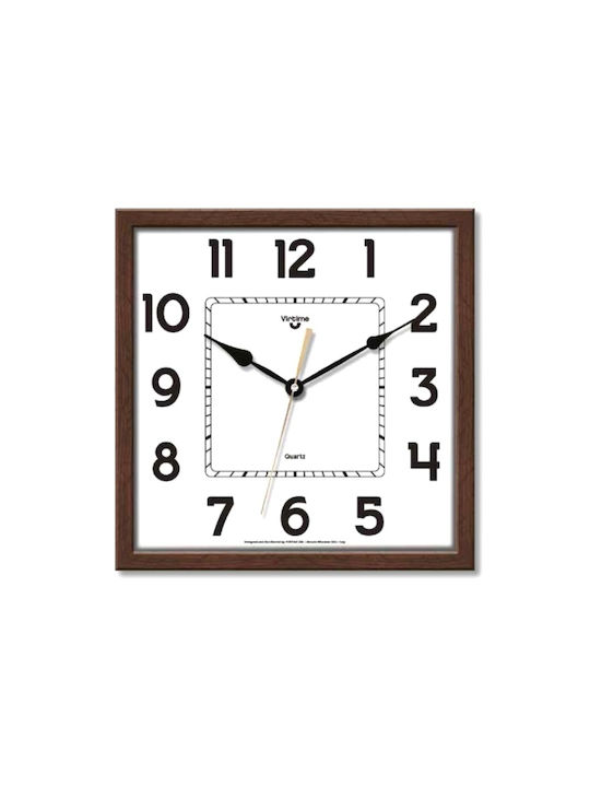 Wall Clock Wooden Brown 25x25cm