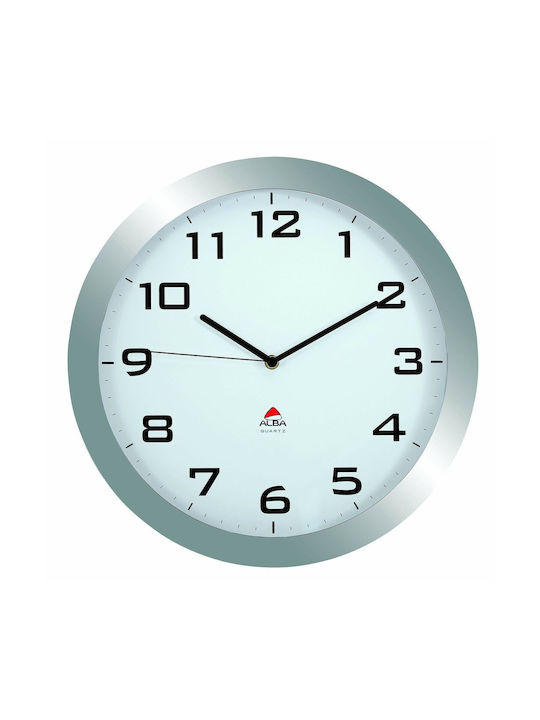 Wall Clock Glass Silver Ø38cm