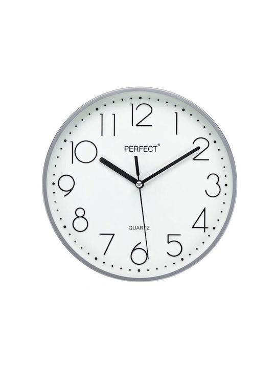 Ρολόι Τοίχου Πλαστικό Λευκό 22cm