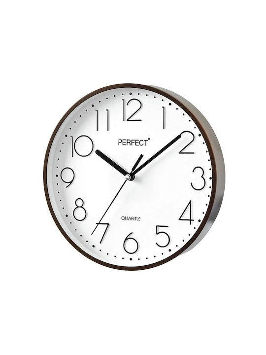 Wall Clock Plastic Brown 22x22cm