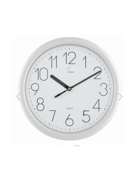 Cetronic Αθόρυβο Ρολόι Τοίχου Πλαστικό Ασημί 25cm
