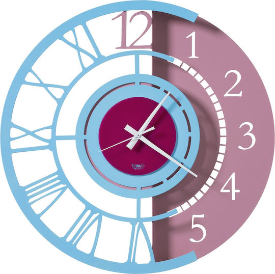 Arti E Mestieri 3D Wall Clock Metallic Light Blue Ø45cm