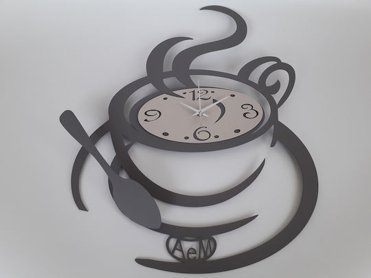 Arti E Mestieri 3D Ρολόι Τοίχου Μεταλλικό Γκρι Ø55cm