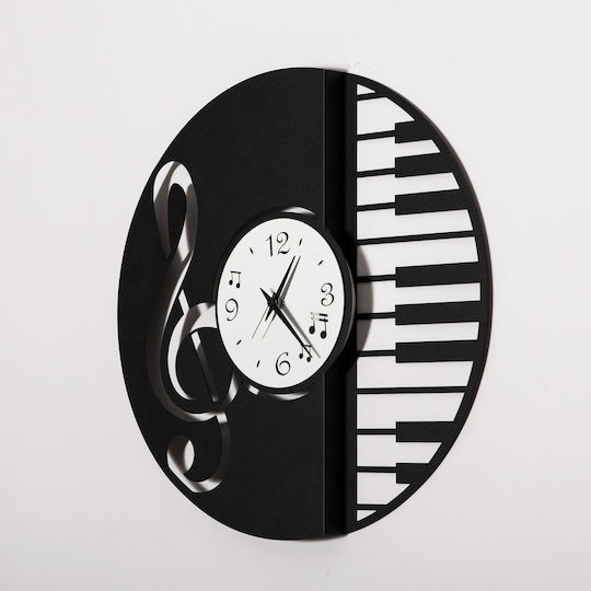 Arti E Mestieri Wall Clock Metallic Black Ø50cm