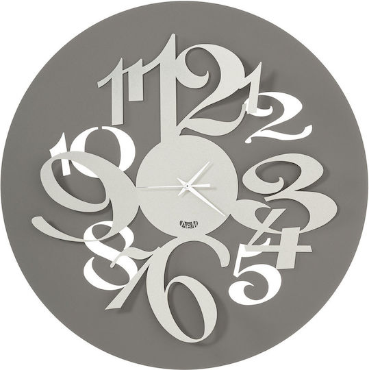 Arti E Mestieri 3D Wanduhr Metallisch Gray Ø50cm