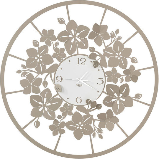 Arti E Mestieri 3D Wanduhr Metallisch Beige Ø60cm
