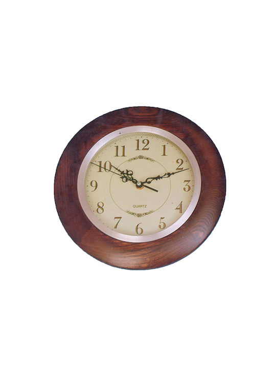 Karvounis Wall Clock Wooden Brown