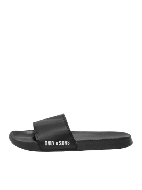 Only & Sons Slapi Bărbați Negru