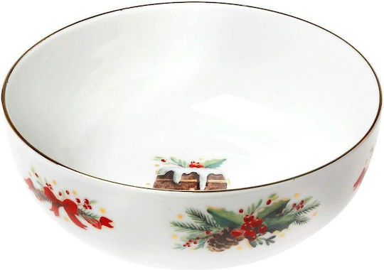 Cryspo Trio Christmas Magic Weihnachtlich Schale Porzellan Weiß L16xB6xD16cm.