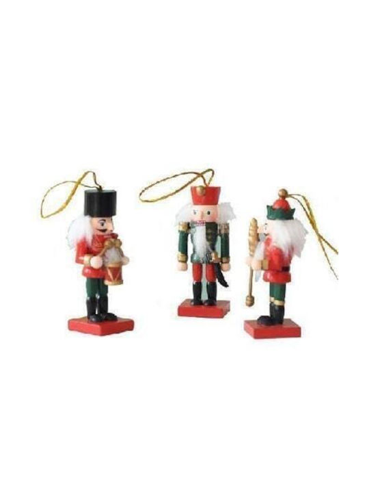 Ornament de Crăciun Set Lemnos Multicolor cu Pulbere de Aur cu Paiete 8x8buc 3buc