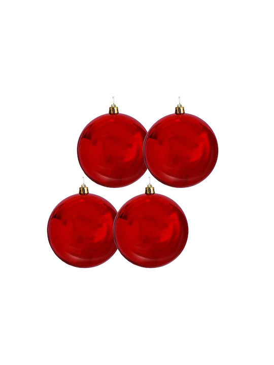 Christmas Ball Ornament Red 4pcs