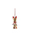 Hanging Ornament Ice Skate Wooden Red 12x12cm