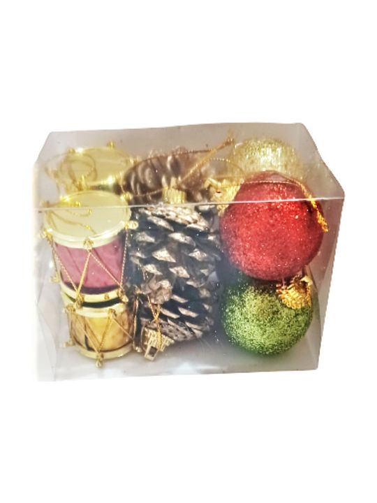 Christmas Set Ornaments Multicolour 12pcs