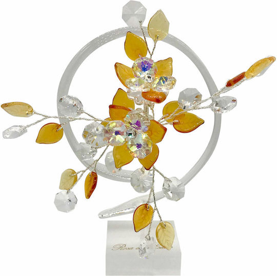 Dekoratives Blume aus Kristall 16x16cm 1Stück