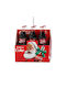 Set Hanging Christmas Tree Ornaments Bottles Plastic Red 6.5x7cm 6 Pieces