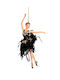 Christmas Plastic Ballerina Ornament Black