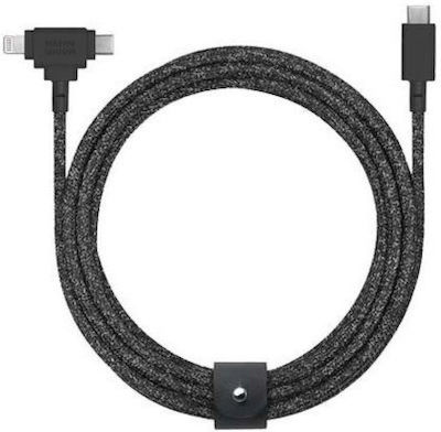 Native Union Belt USB zu Typ-C / Blitzschlag Kabel Schwarz 1.8m